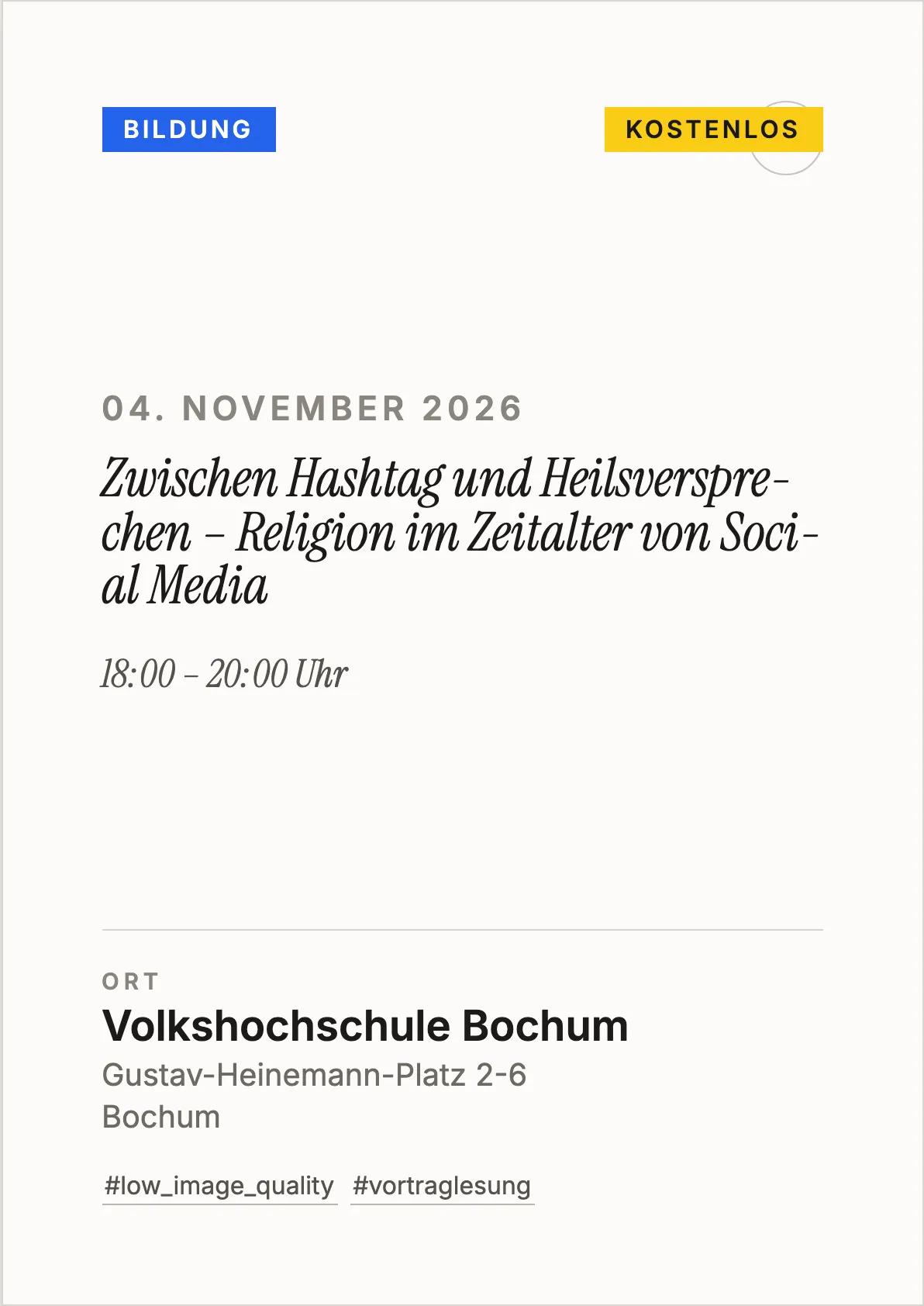 Veranstaltungsflyer