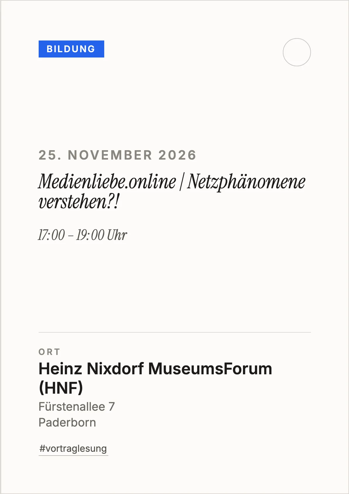 Veranstaltungsflyer