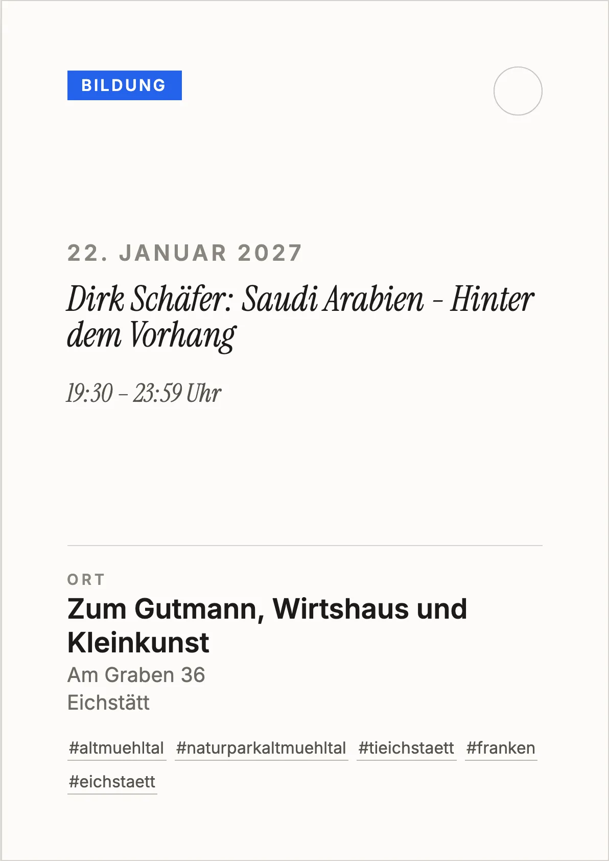 Veranstaltungsflyer