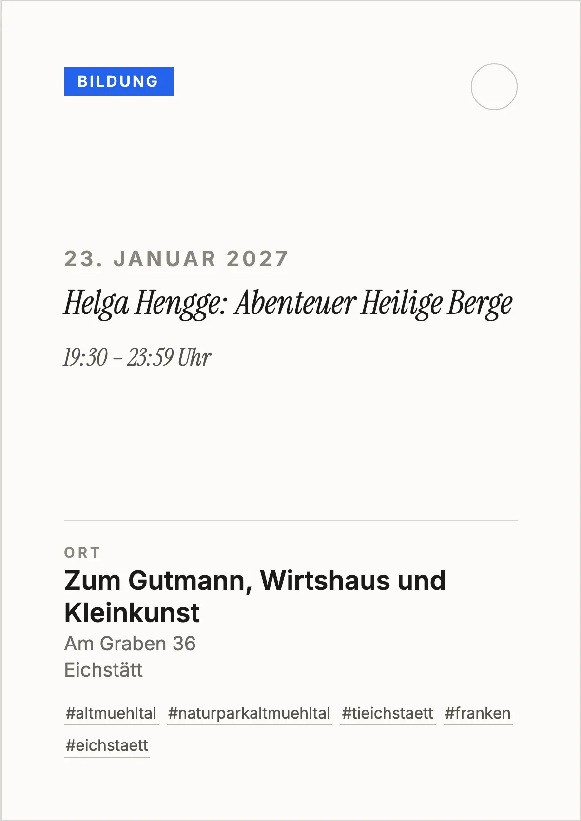 Veranstaltungsflyer