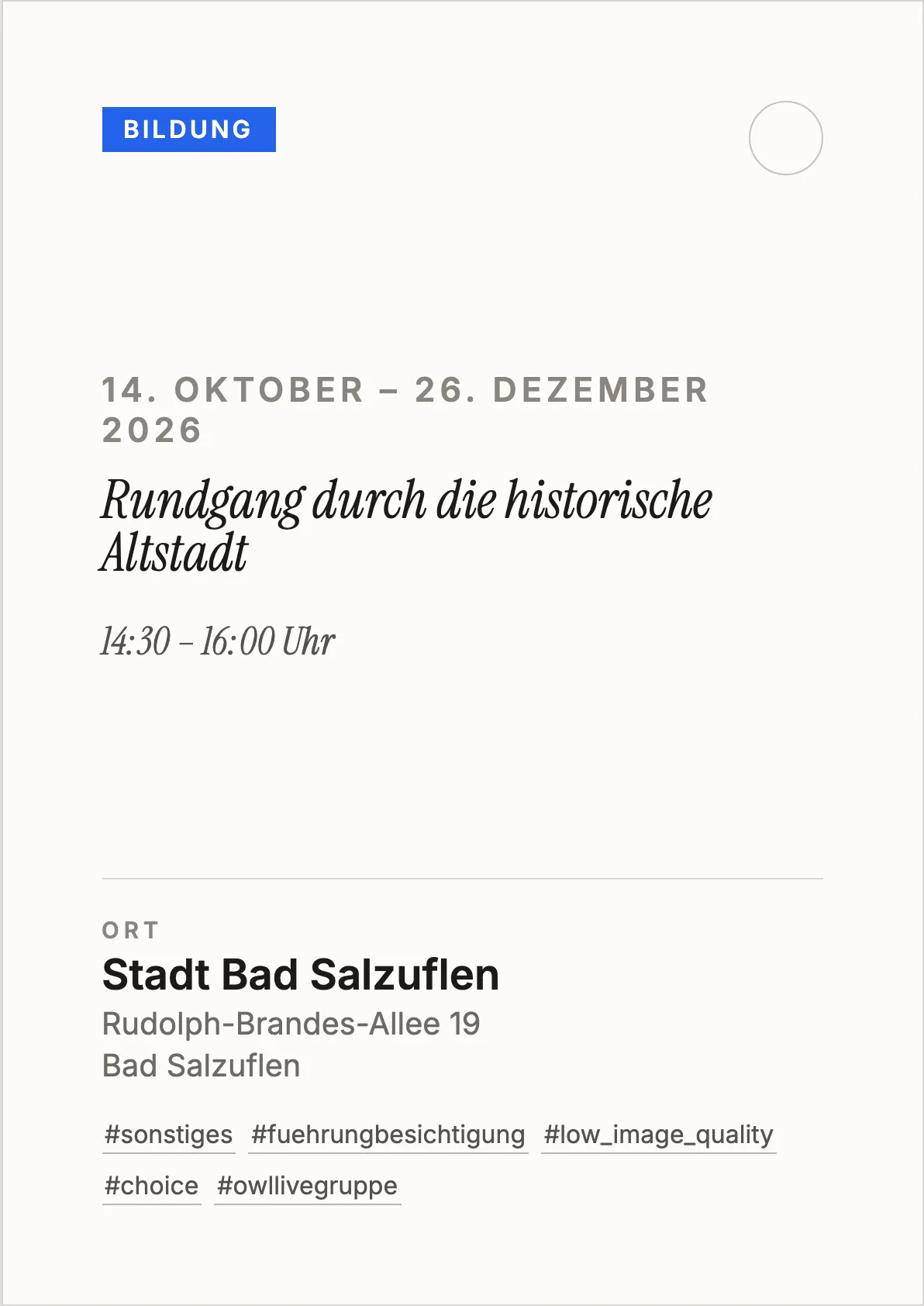 Veranstaltungsflyer