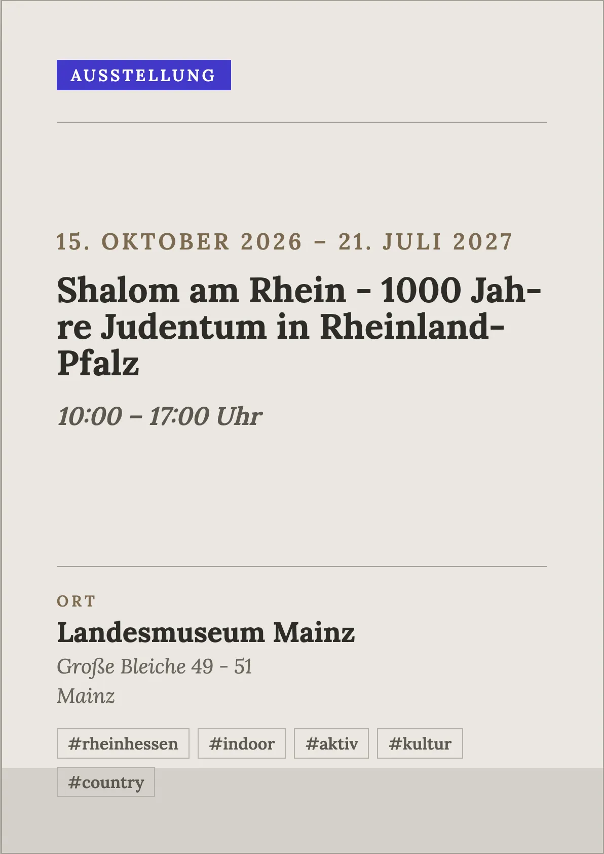 Veranstaltungsflyer