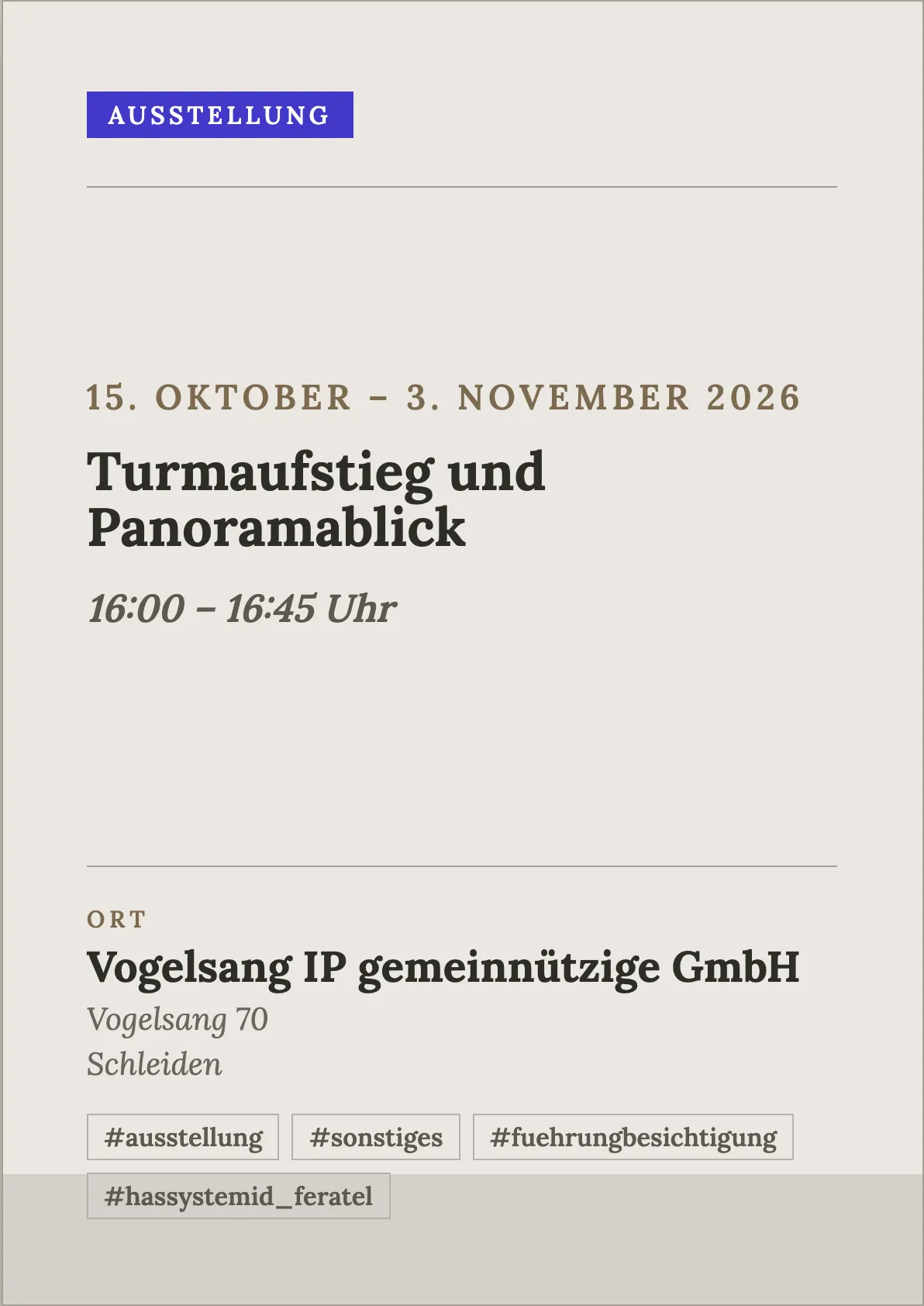 Veranstaltungsflyer