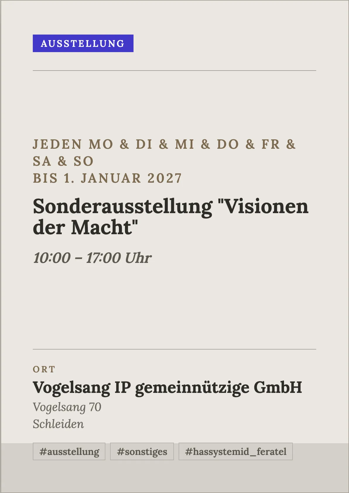 Veranstaltungsflyer