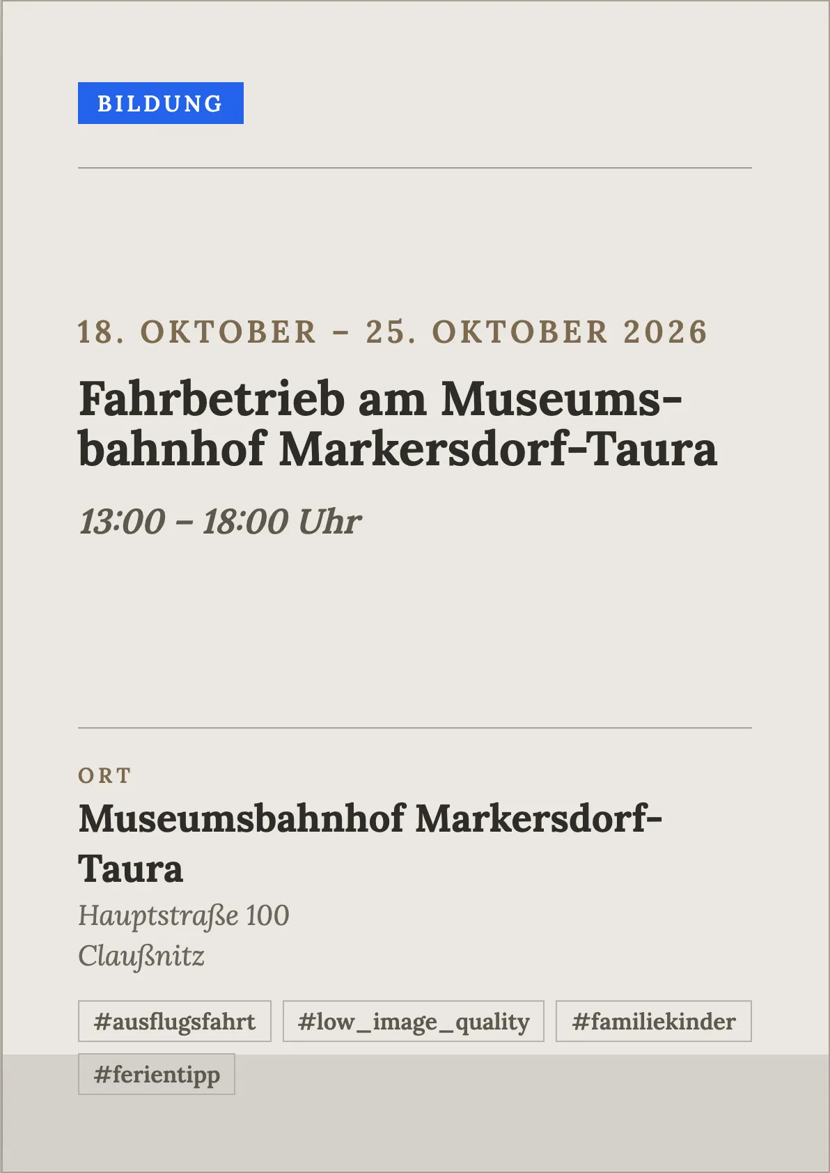 Veranstaltungsflyer