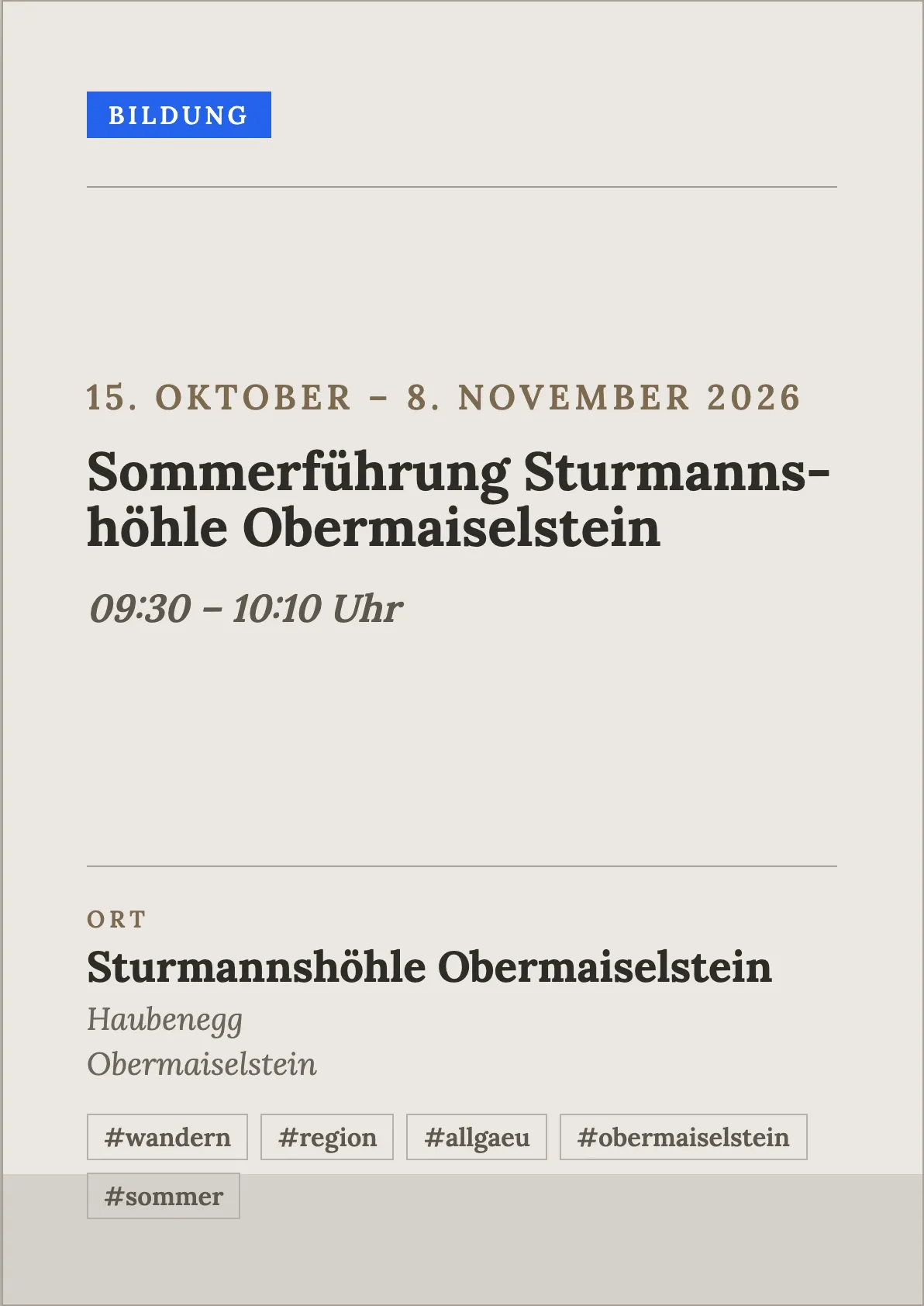 Veranstaltungsflyer