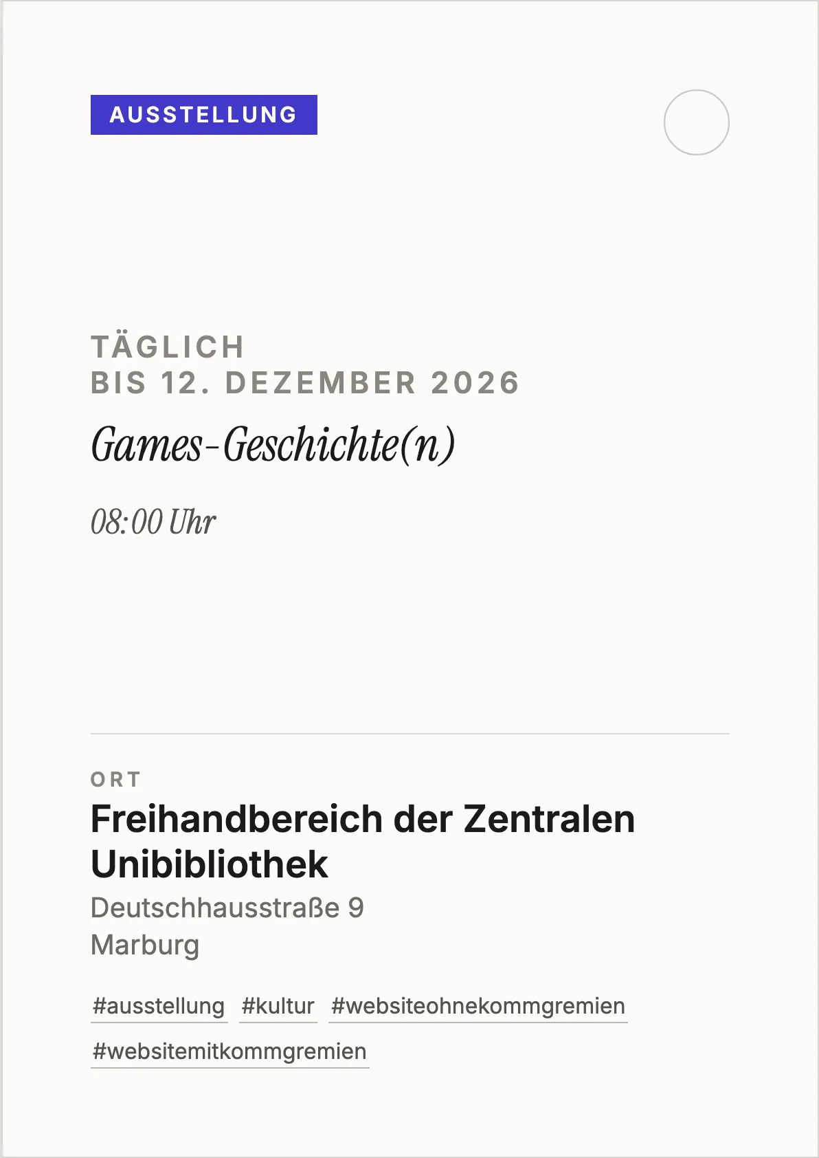 Veranstaltungsflyer