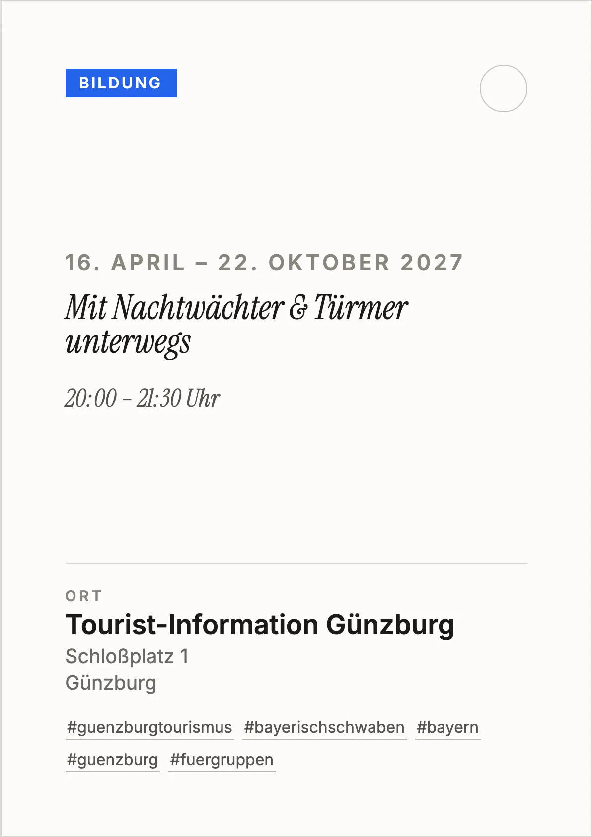 Veranstaltungsflyer