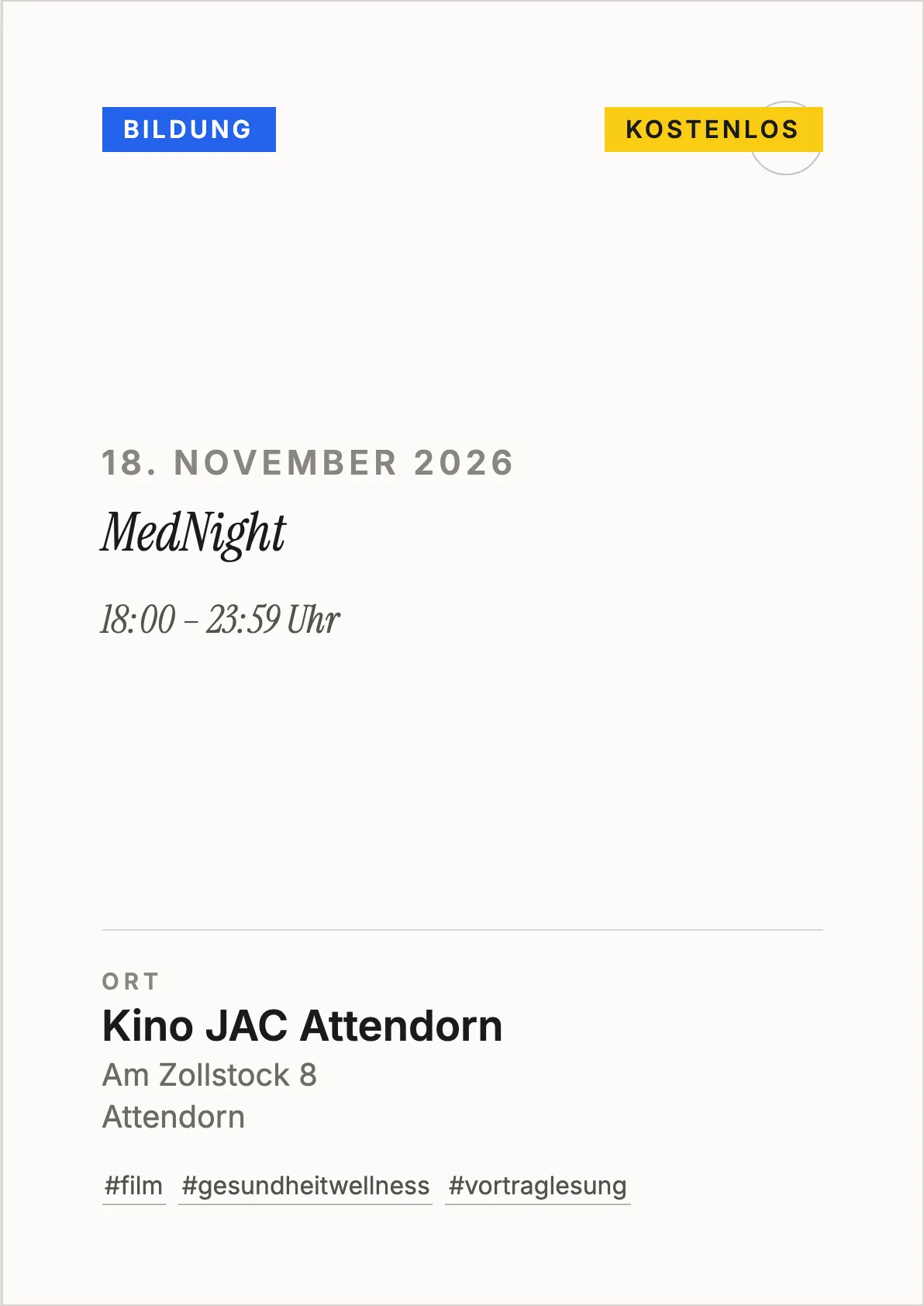 Veranstaltungsflyer