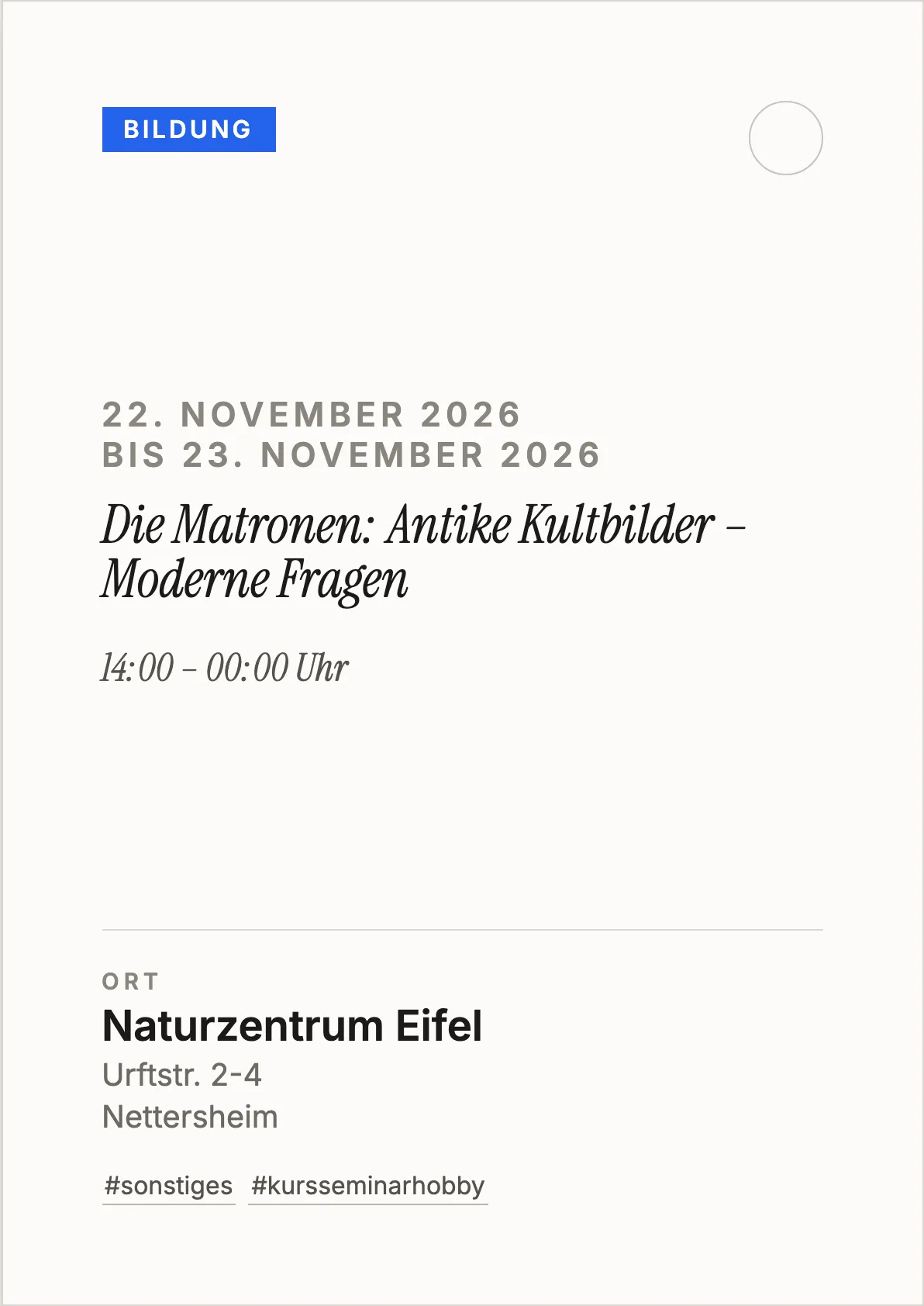 Veranstaltungsflyer