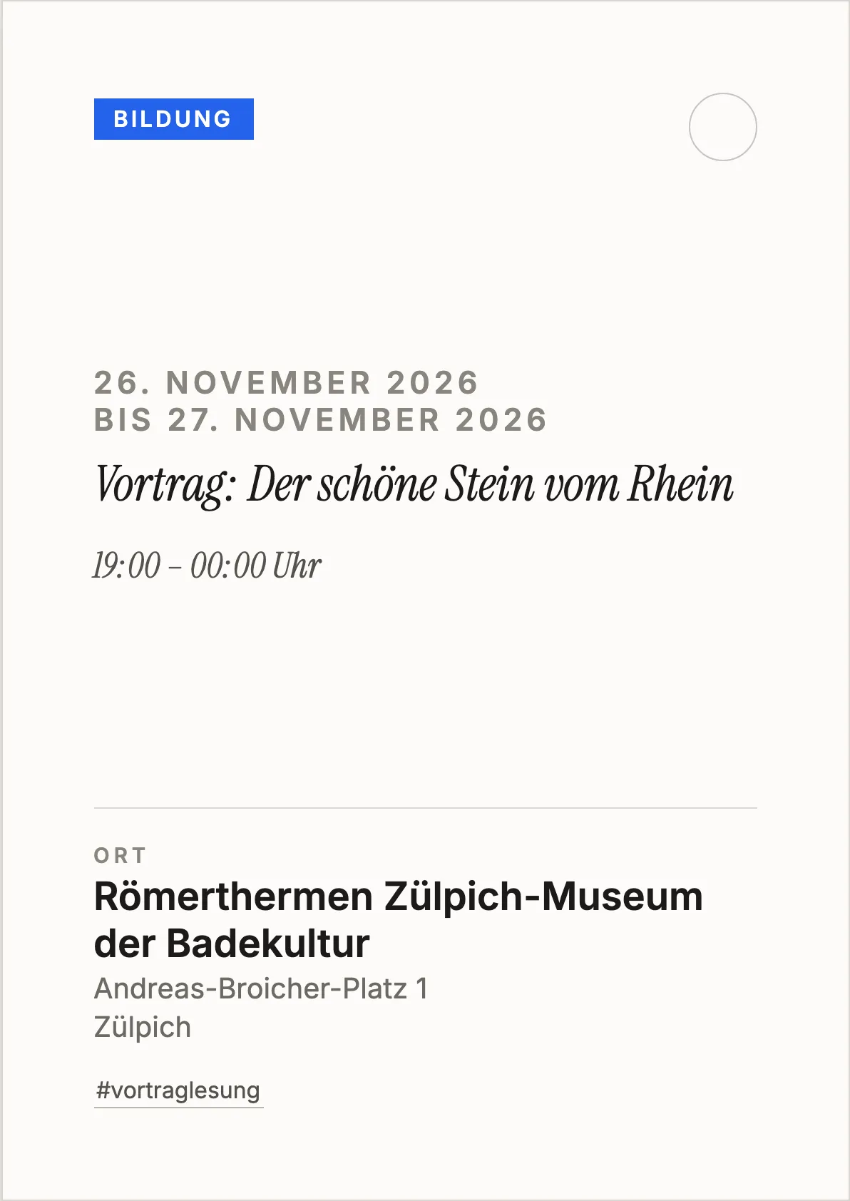 Veranstaltungsflyer