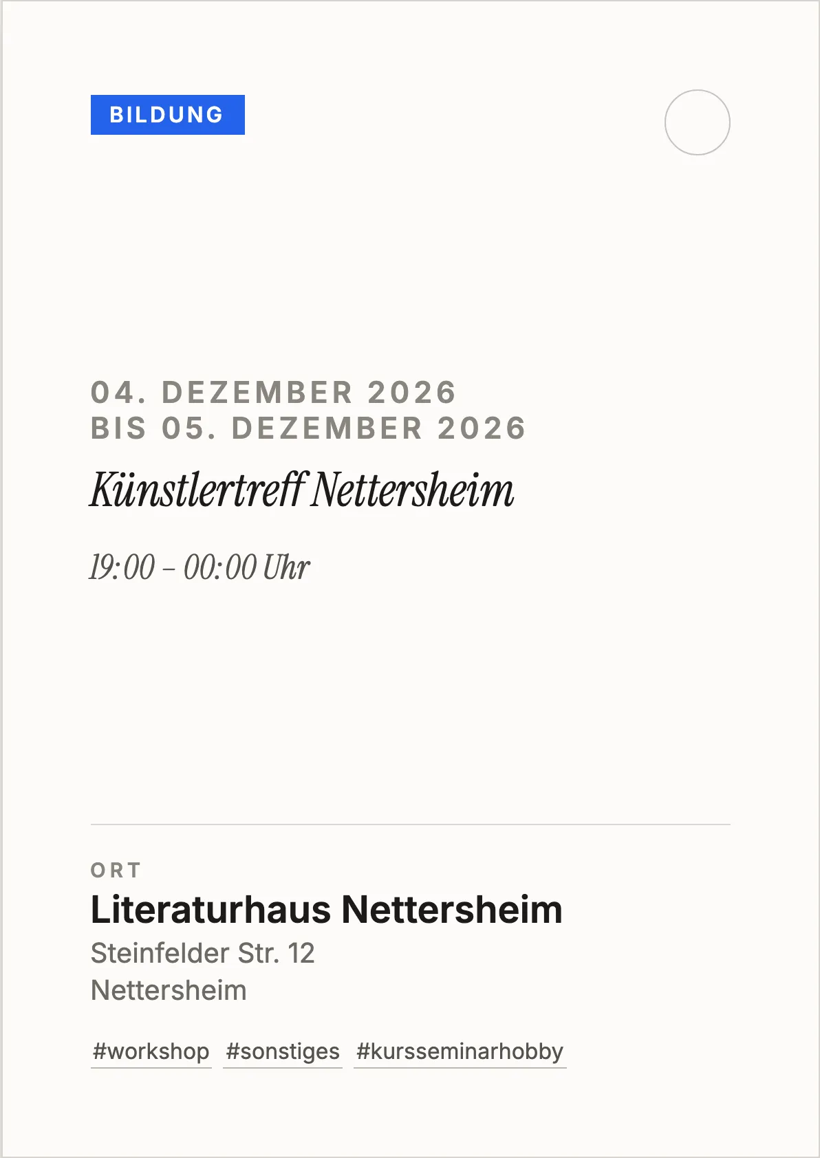 Veranstaltungsflyer