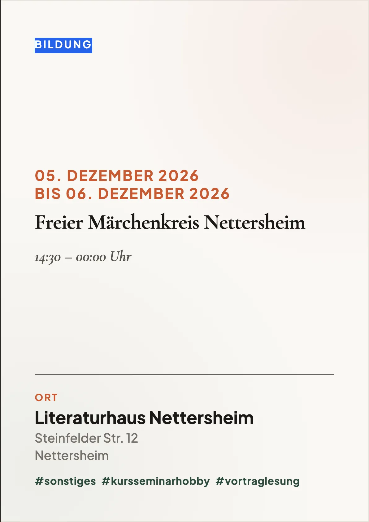 Veranstaltungsflyer