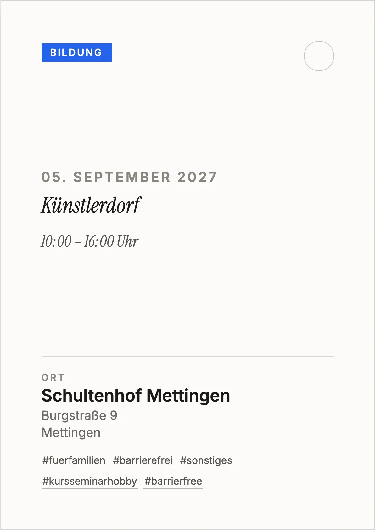 Veranstaltungsflyer