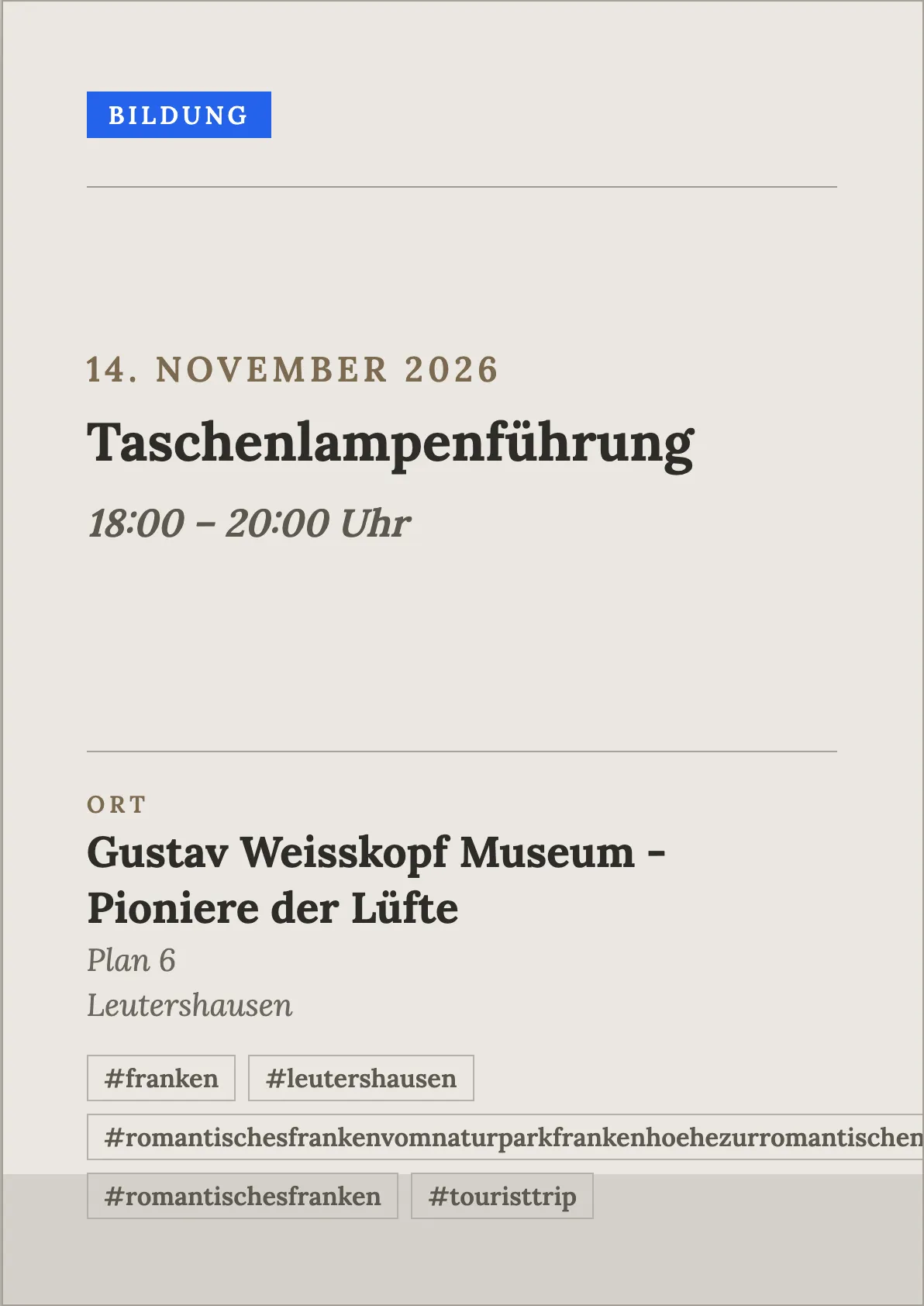 Veranstaltungsflyer