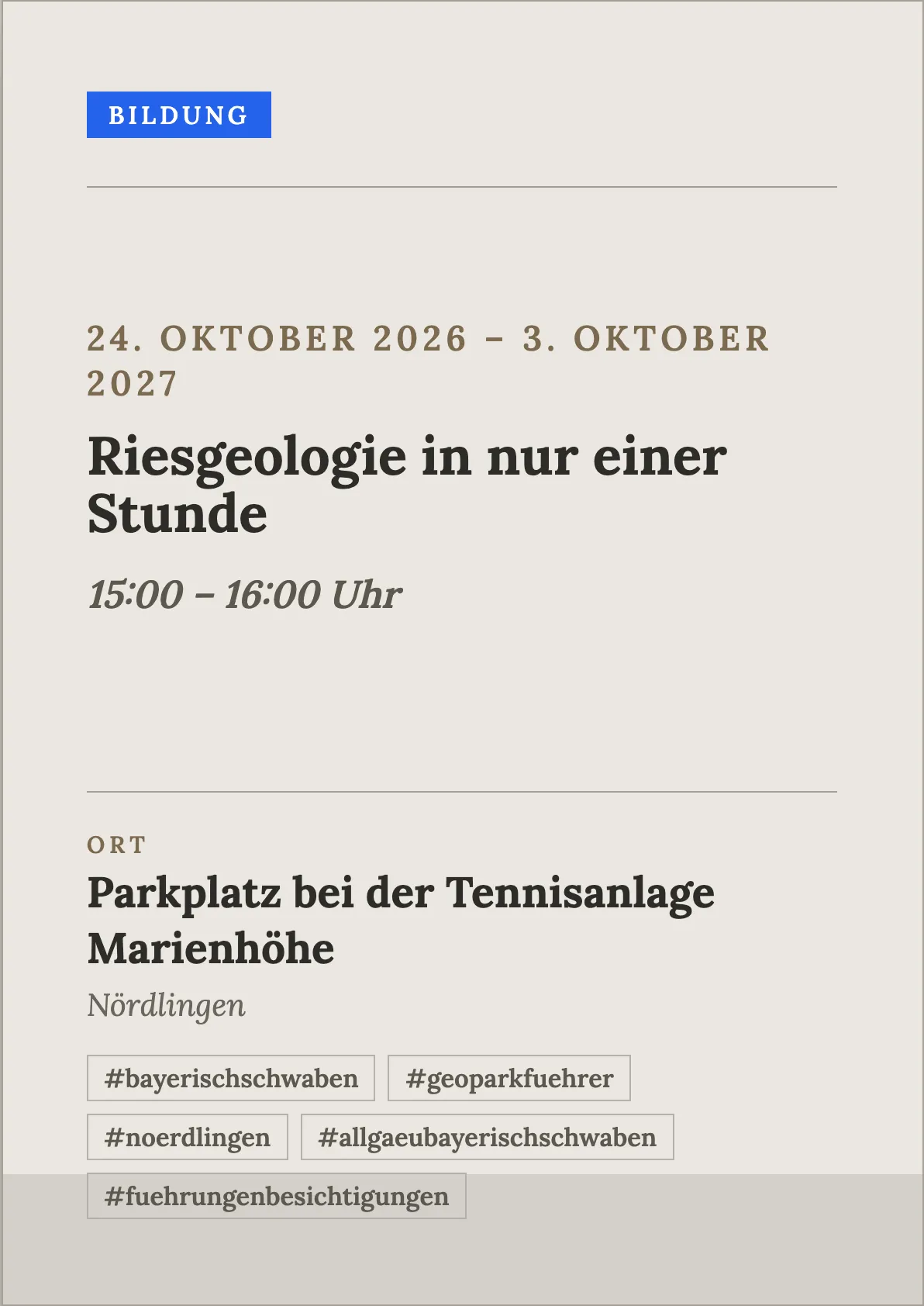 Veranstaltungsflyer