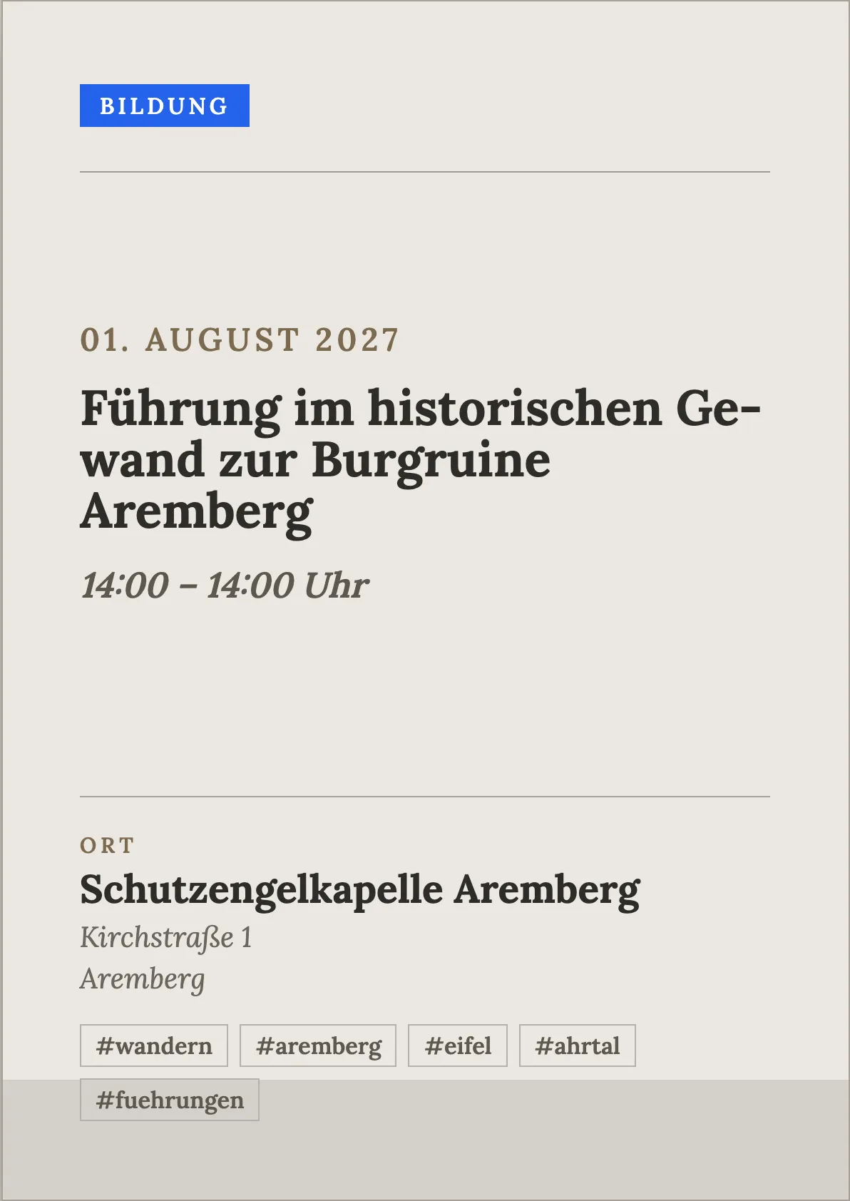 Veranstaltungsflyer