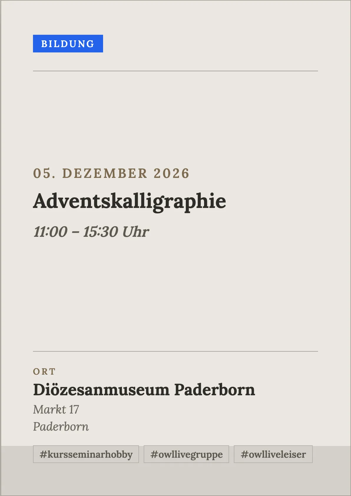 Veranstaltungsflyer