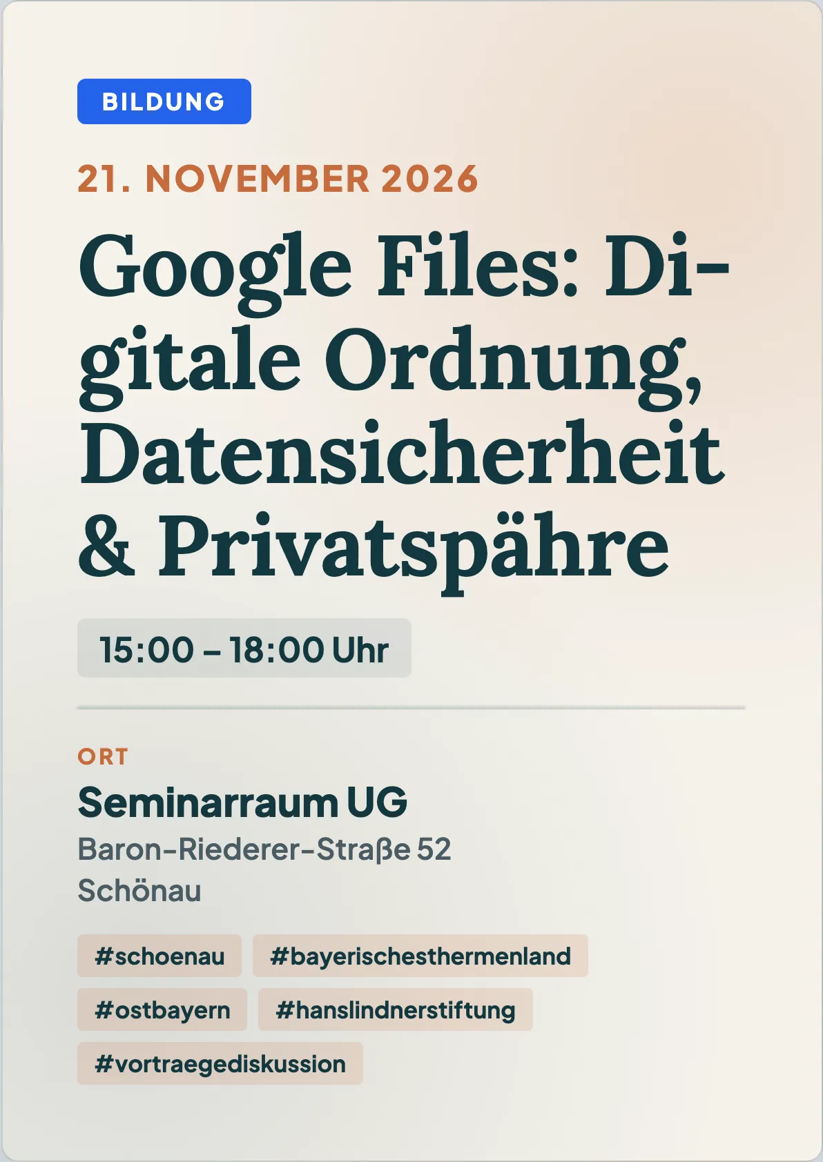 Veranstaltungsflyer