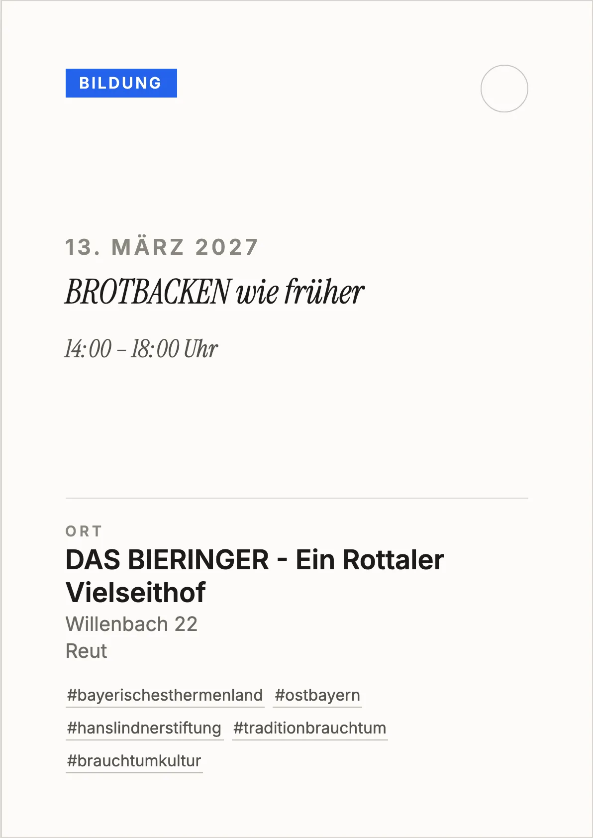 Veranstaltungsflyer