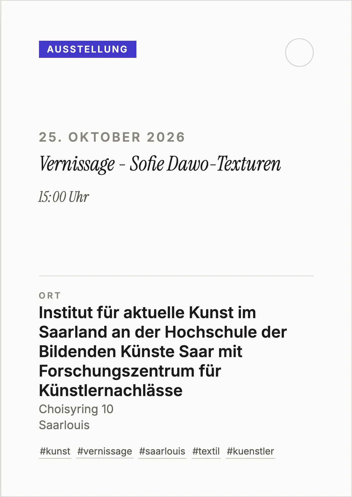 Veranstaltungsflyer