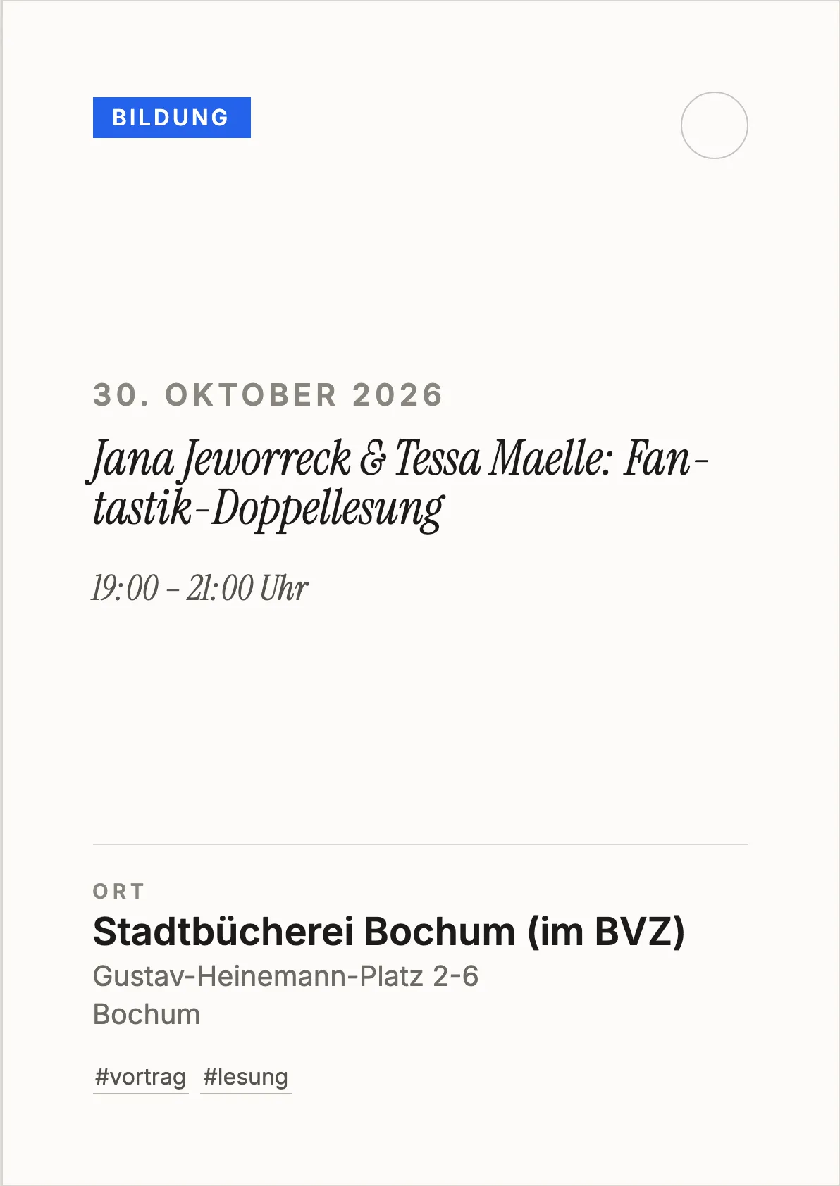 Veranstaltungsflyer