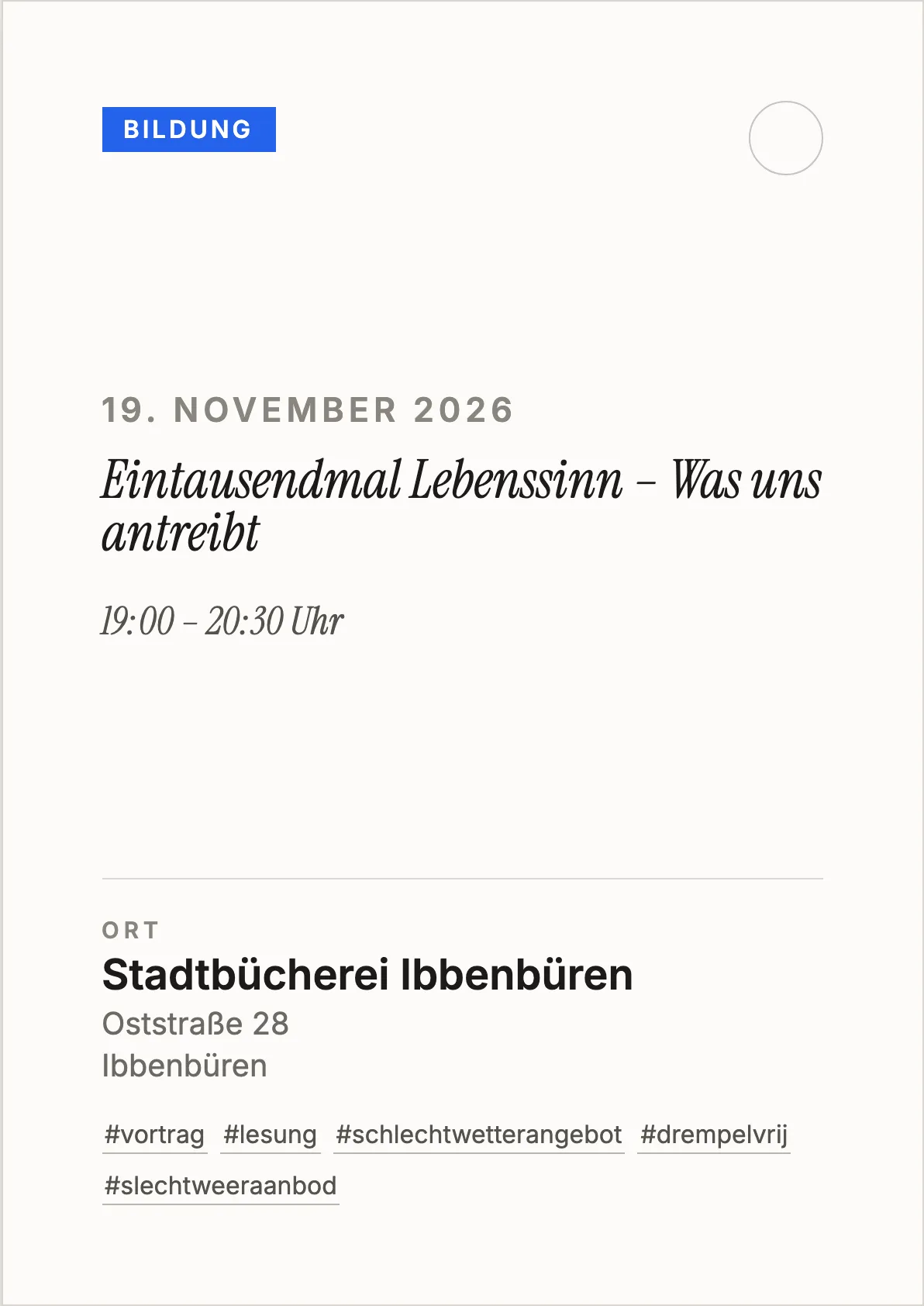 Veranstaltungsflyer