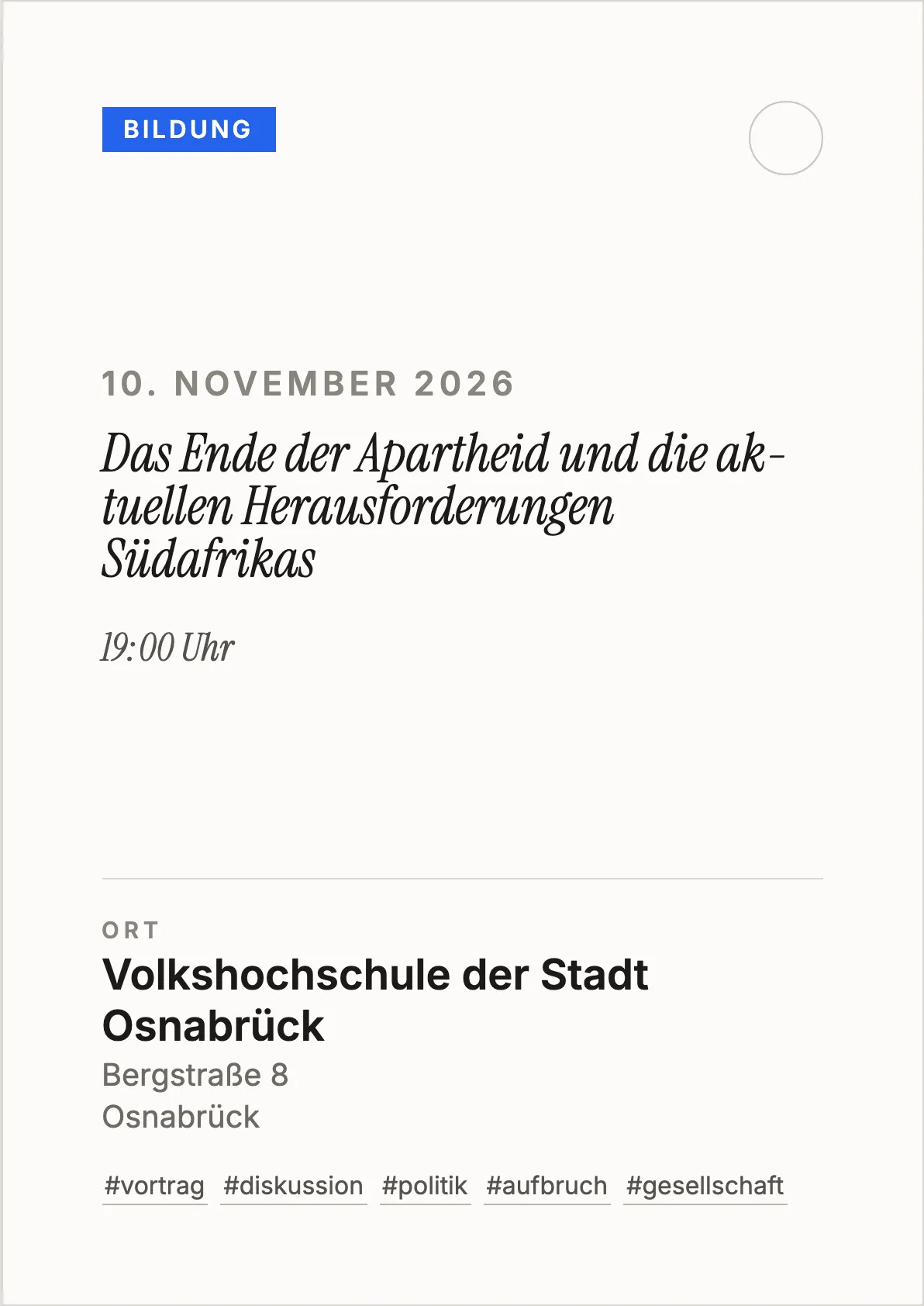 Veranstaltungsflyer