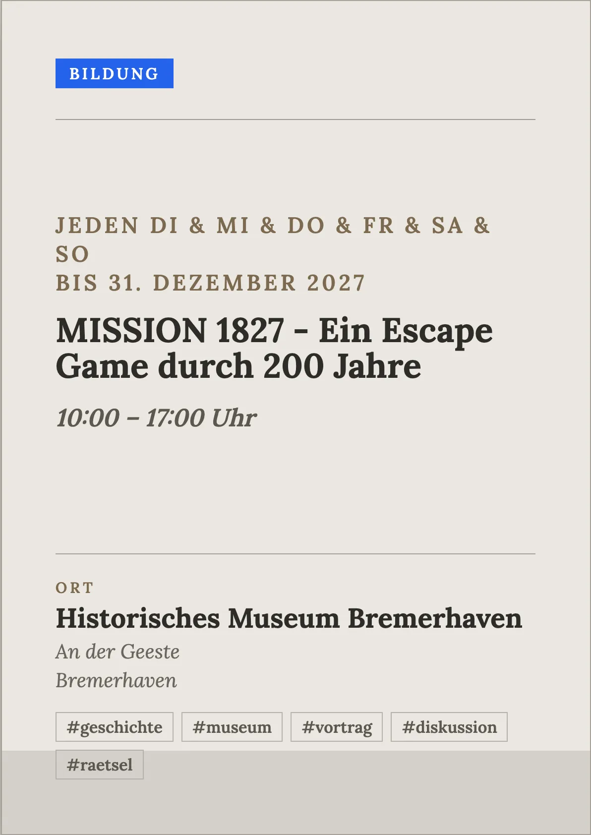 Veranstaltungsflyer