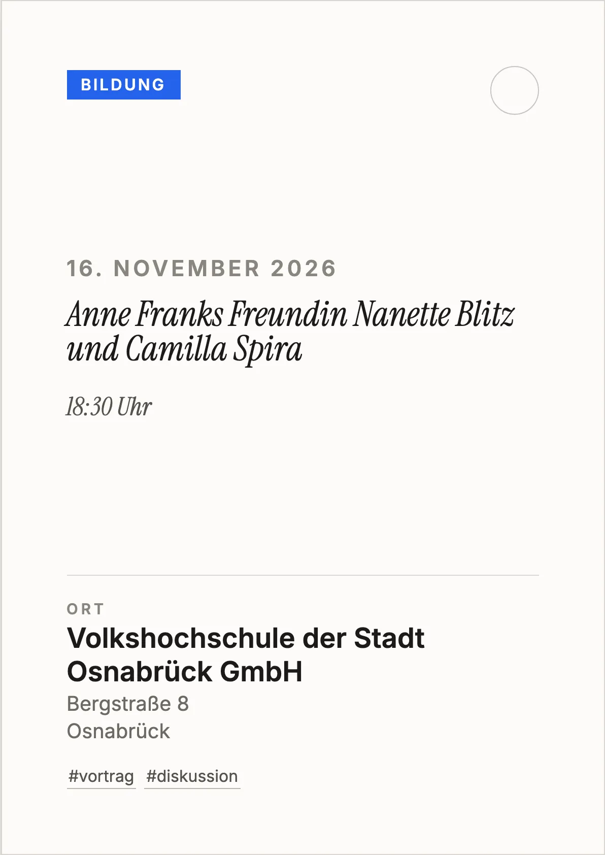 Veranstaltungsflyer