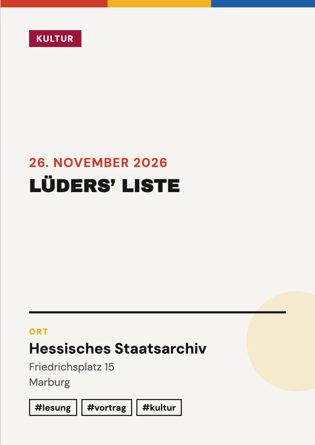 Veranstaltungsflyer