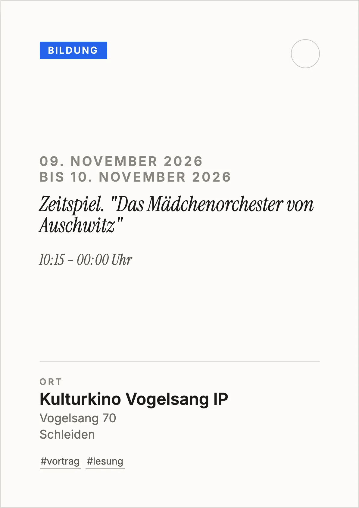 Veranstaltungsflyer